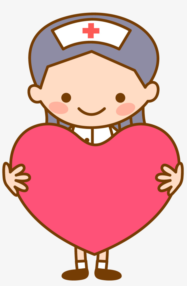 护士节白衣天使爱心扁平风免抠素材