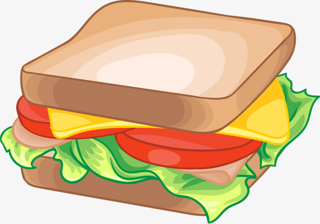 矢量手绘可爱三明治