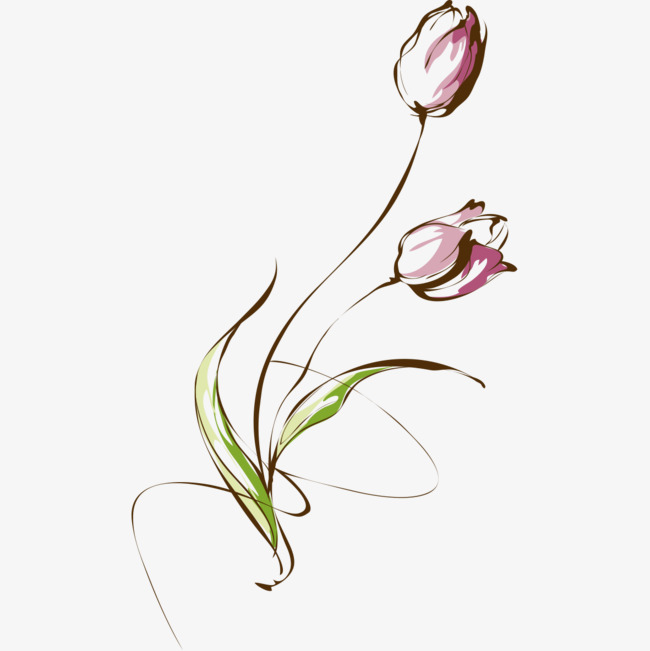 手绘卡通_手绘玫瑰花png素材-90设计