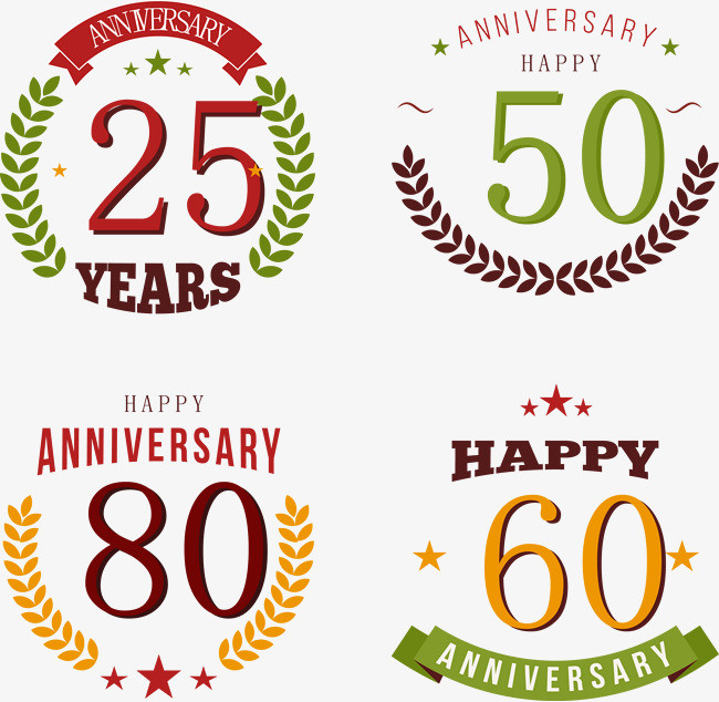 创意周年纪念徽章矢量素材png素材-90设计