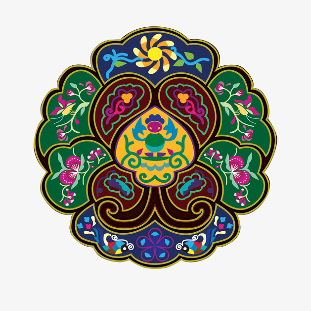 青花瓷蓝白中国风古代花纹分割线装饰免抠素材