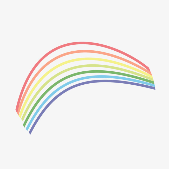 彩虹线条png素材-90设计