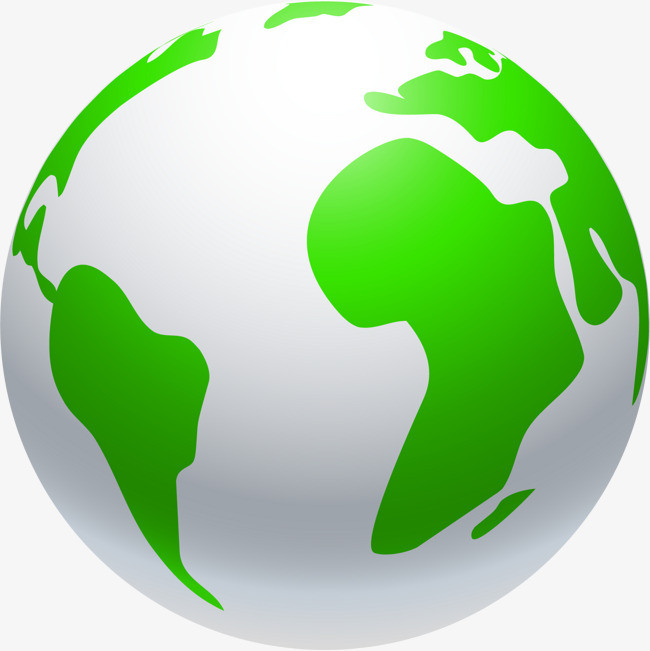 矢量手绘绿色地球