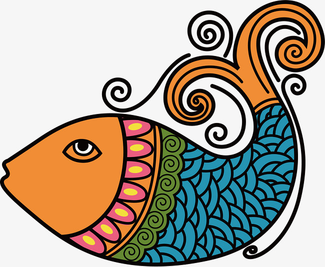 矢量手绘鱼png素材-90设计