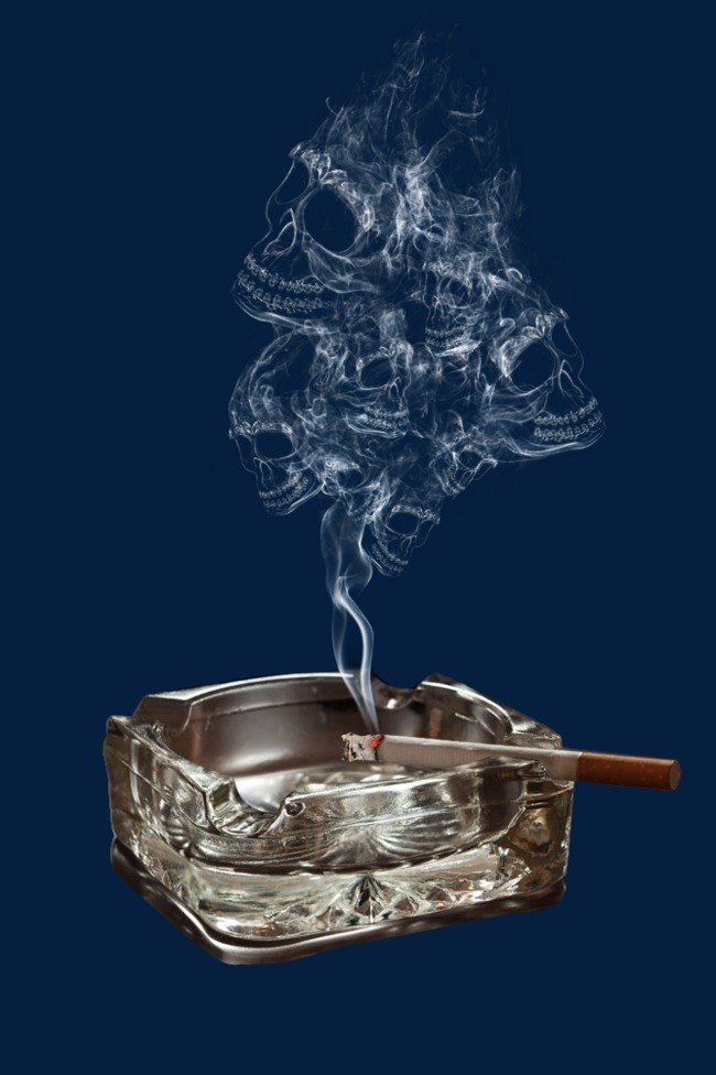 三个创意骷髅烟圈