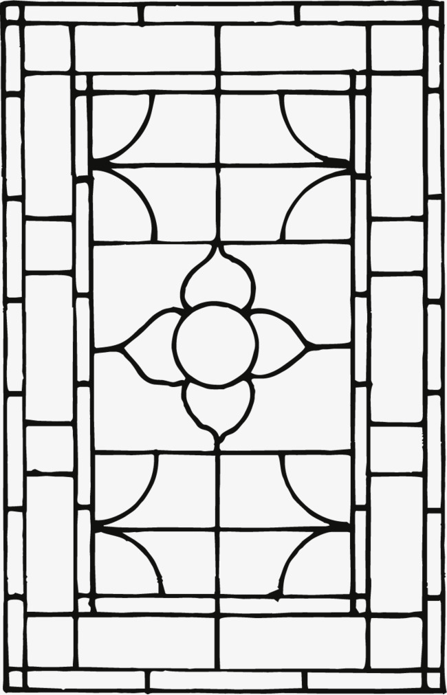 园林窗户纹样简笔画图片