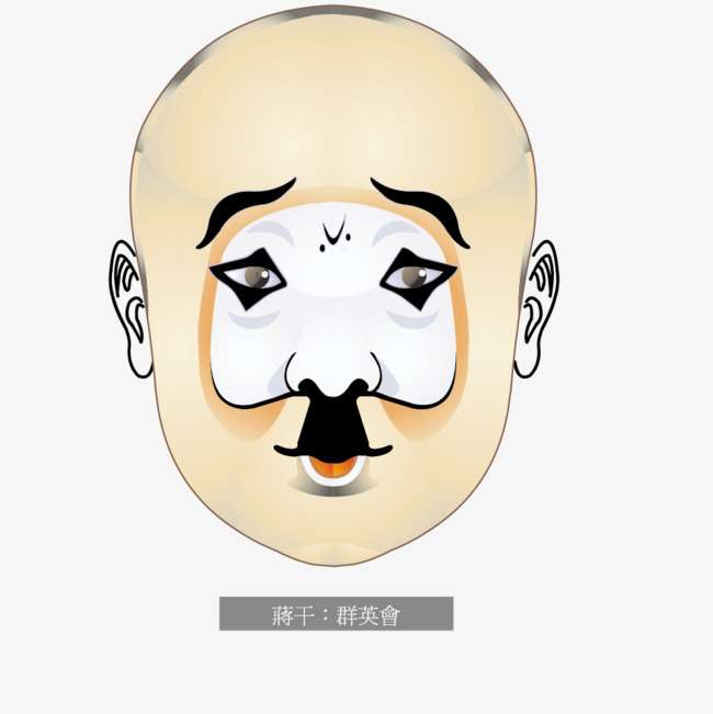 京剧脸谱中式复古传统金色中国风立体免抠元素