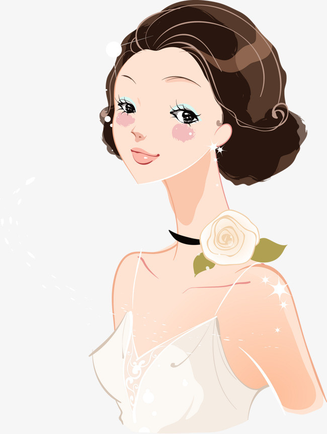 矢量手绘新娘