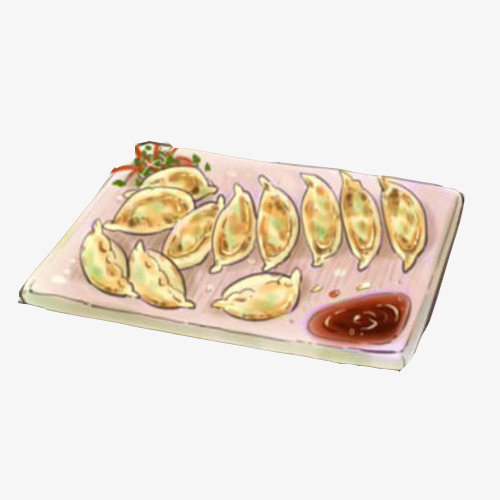 黄色饺子煎饺传统食物食品美食插画素材免扣