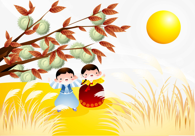 卡通田野麦子装饰芒种插画大气风景元素