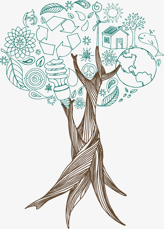 彩色创意地球日自然环保矢量素材