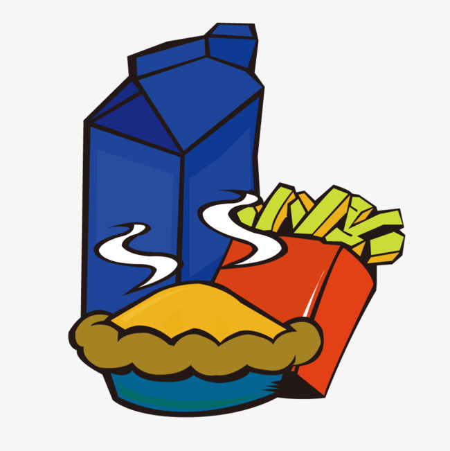 蓝色质感薯条快餐