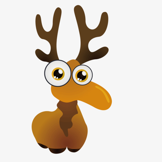 矢量卡通大眼睛麋鹿