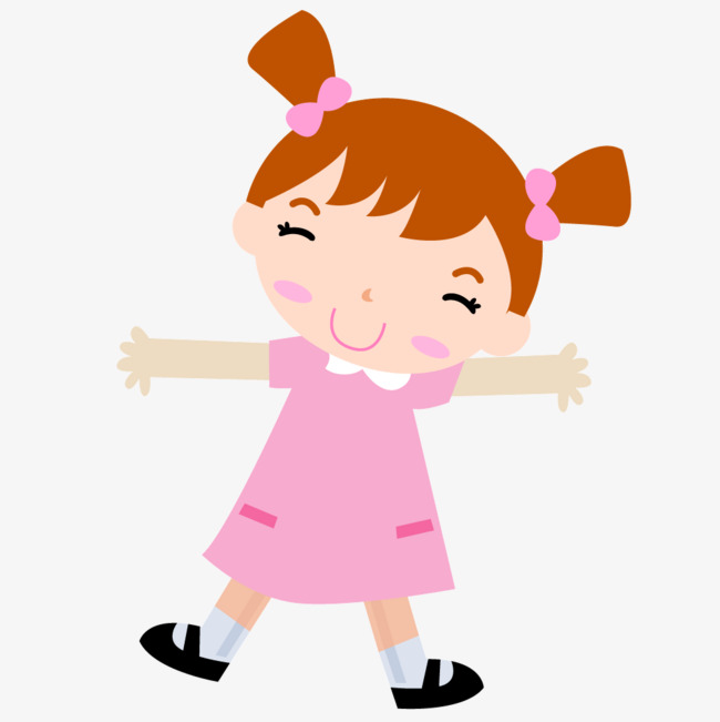 粉色衣服卡通女生