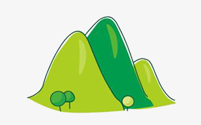 古风元素卡通手绘小山丘元素png