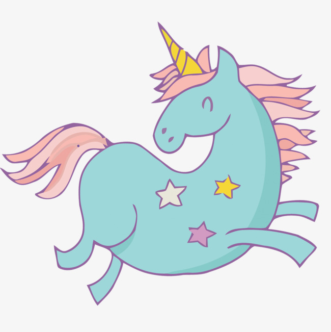 矢量蓝色独角兽素材