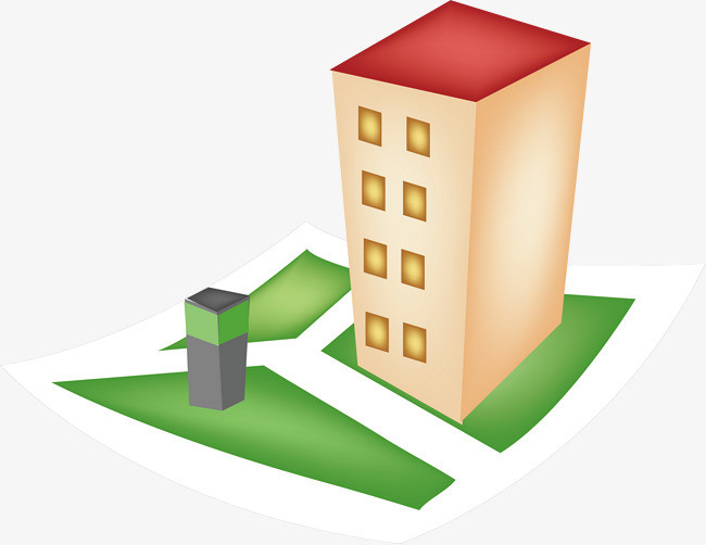 楼房鸟瞰图png矢量素材