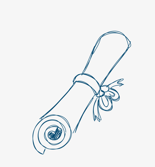 矢量线稿卷轴素材