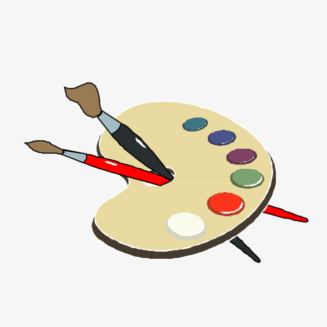 颜料油画彩色笔触免抠素材