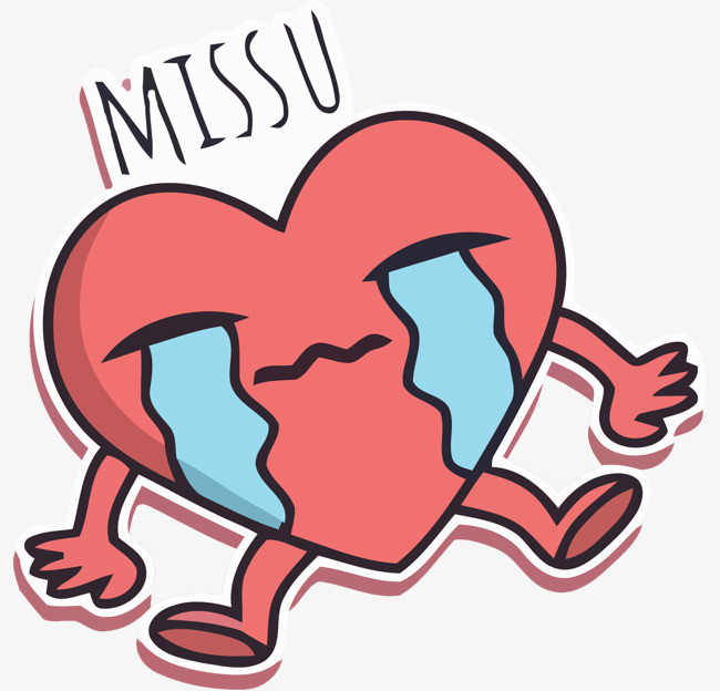 矢量哭泣的爱心素材