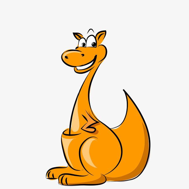 卡通手绘可爱小动物袋鼠英文字母