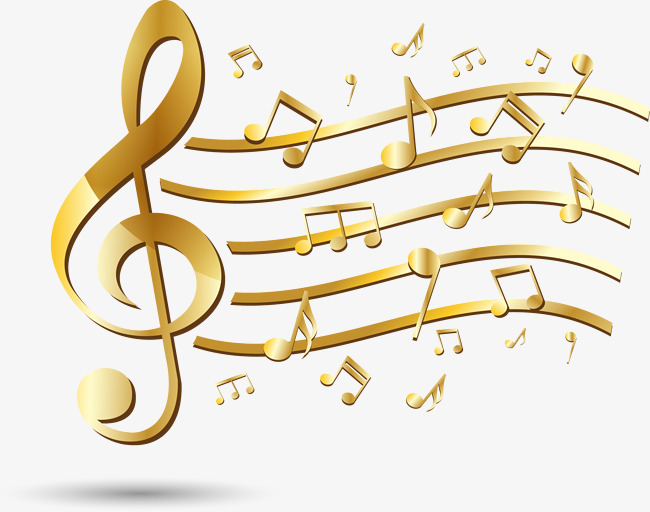 金色五线谱音符素材图片免费下载_高清装饰图案psd【五线谱的7个音符