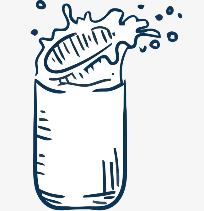 矢量手绘牛奶素材