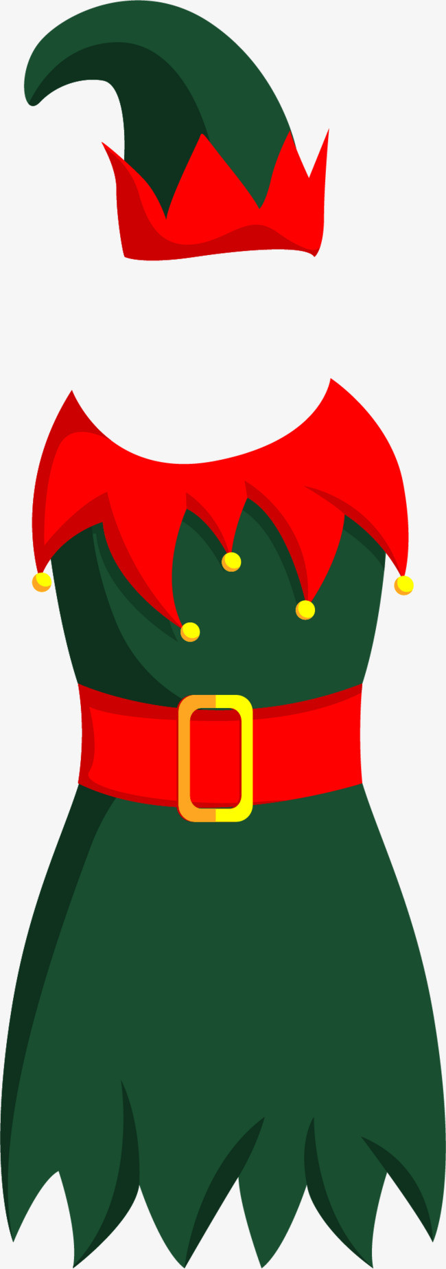 矢量手绘绿色衣服