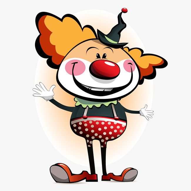 可爱红鼻子小丑矢量素材