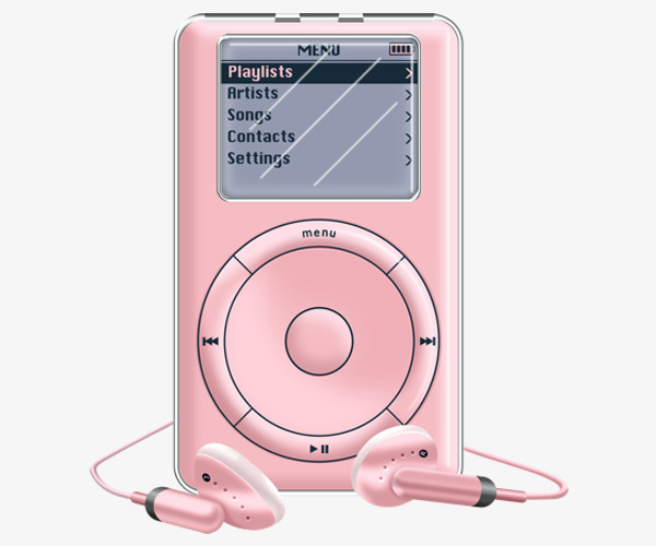 手绘粉色mp3音乐播放器