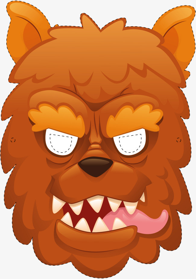 愚人节霓虹灯小丑头发面具矢量素材