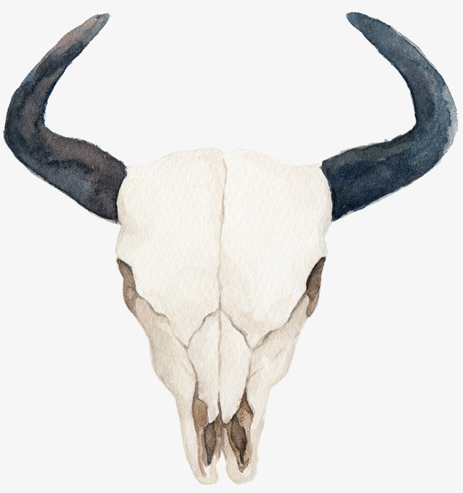 唯美森系水彩羊角png素材-90设计