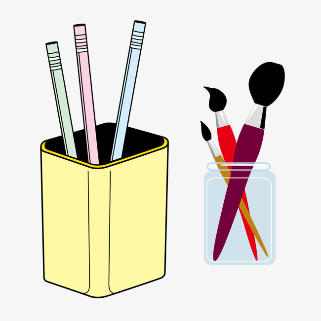 笔筒手绘矢量素材png素材-90设计