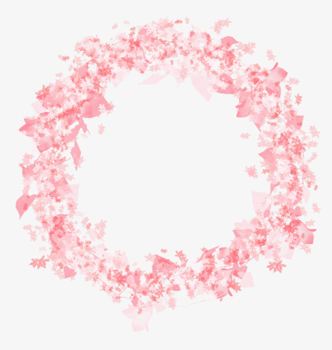 粉色花瓣圆环png素材