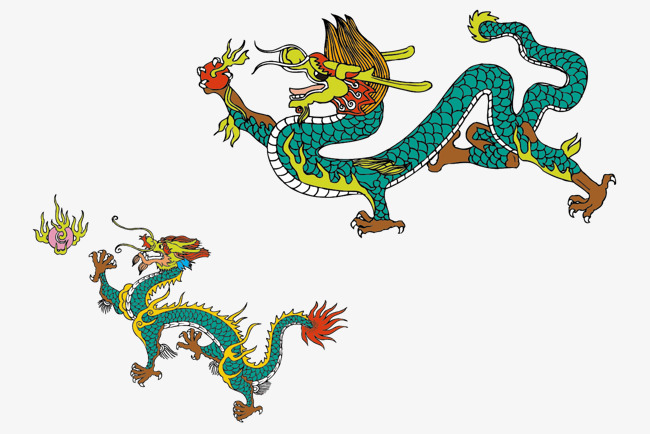 创意古典民族神龙图腾花纹元素设计
