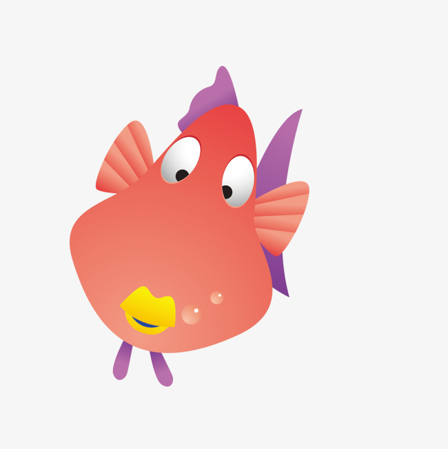 卡通可爱微笑的小鱼矢量素材