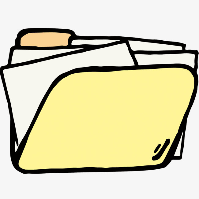 文件夹蓝色文件夹卡通手绘矢量