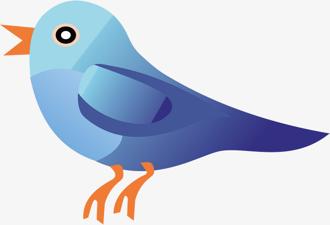 蓝色小鸟矢量图