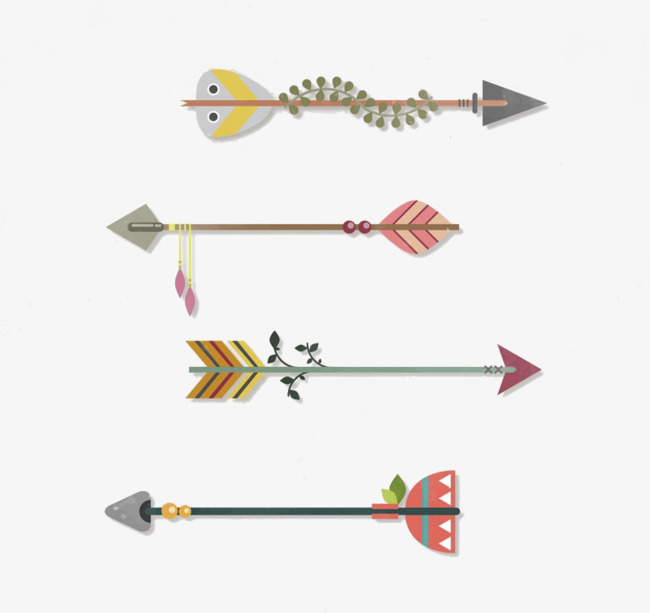 矢量图手绘弓箭箭头