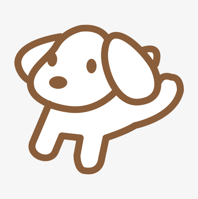 卡通可爱小狗手绘矢量素材