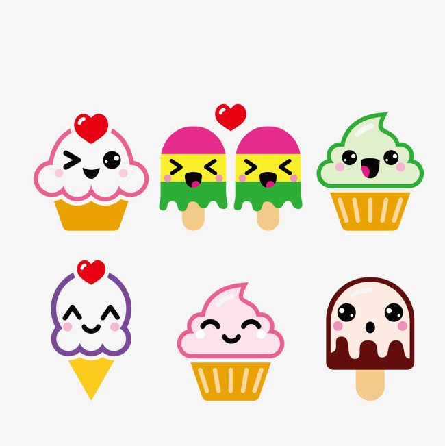 美味可爱的冰淇淋甜品矢量素材【高清装饰元素png素材】-90设计