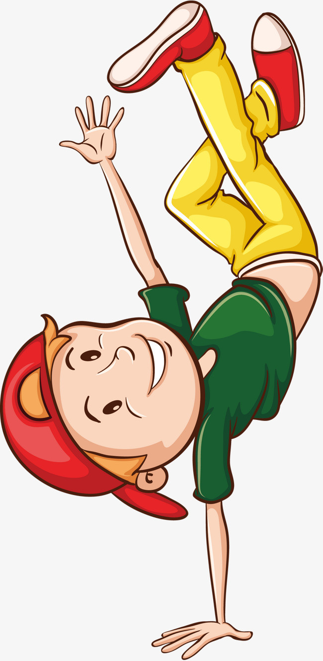 原创手绘五四青年节嘻哈派对街舞说唱音乐男孩人物