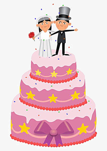 卡通蛋糕上的情侣