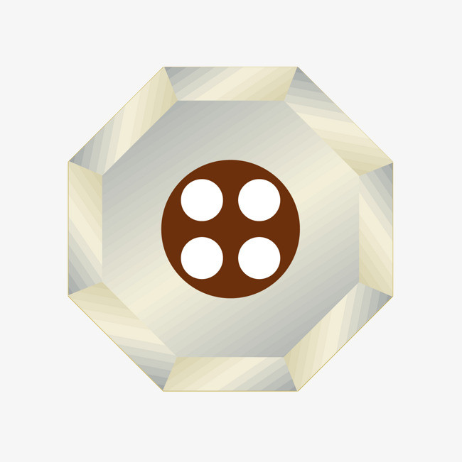 塑料质感立体八边形矢量旗袍纽扣