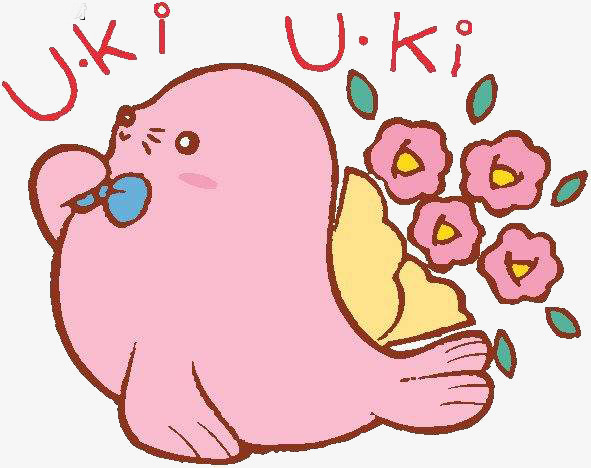 手绘海狮头边框插画