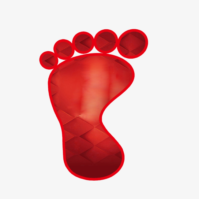 粉色爱心简约卡通手绘足迹脚印元素设计