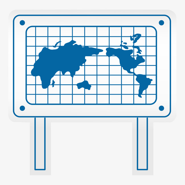 白色世界地图展板