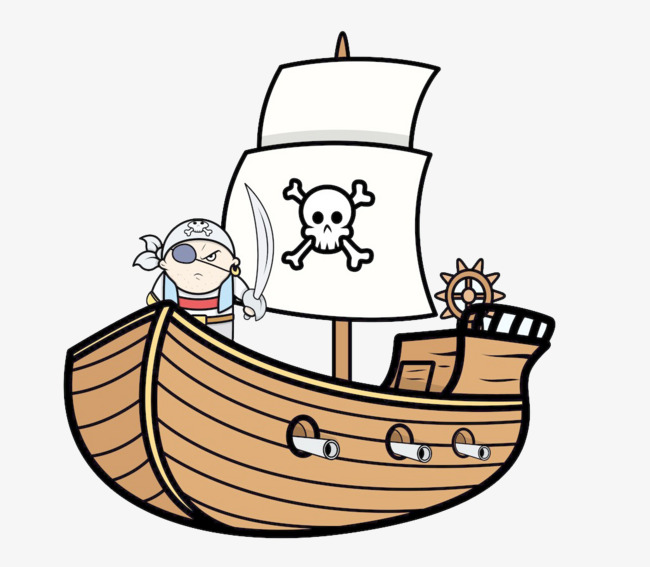 猪年卡通手绘海盗船长