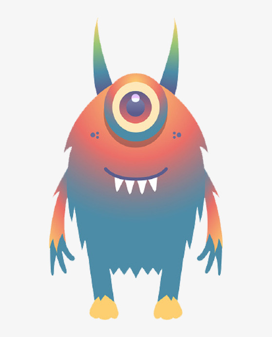 卡通长毛怪兽