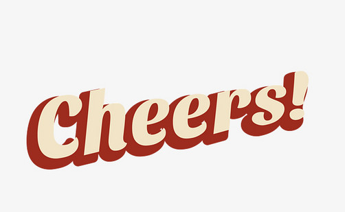 矢量黄色英文干杯艺术字【高清装饰元素png素材】-90设计